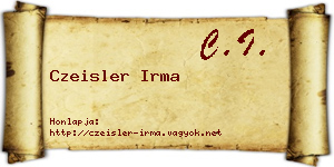 Czeisler Irma névjegykártya